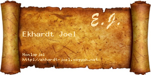 Ekhardt Joel névjegykártya